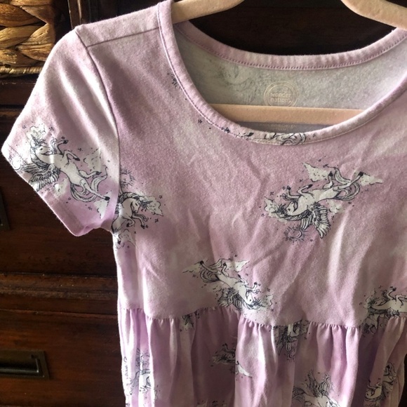 Wonder Nation pink unicorn dress with pockets in size S (6-6x) - Picture 3 of 5
